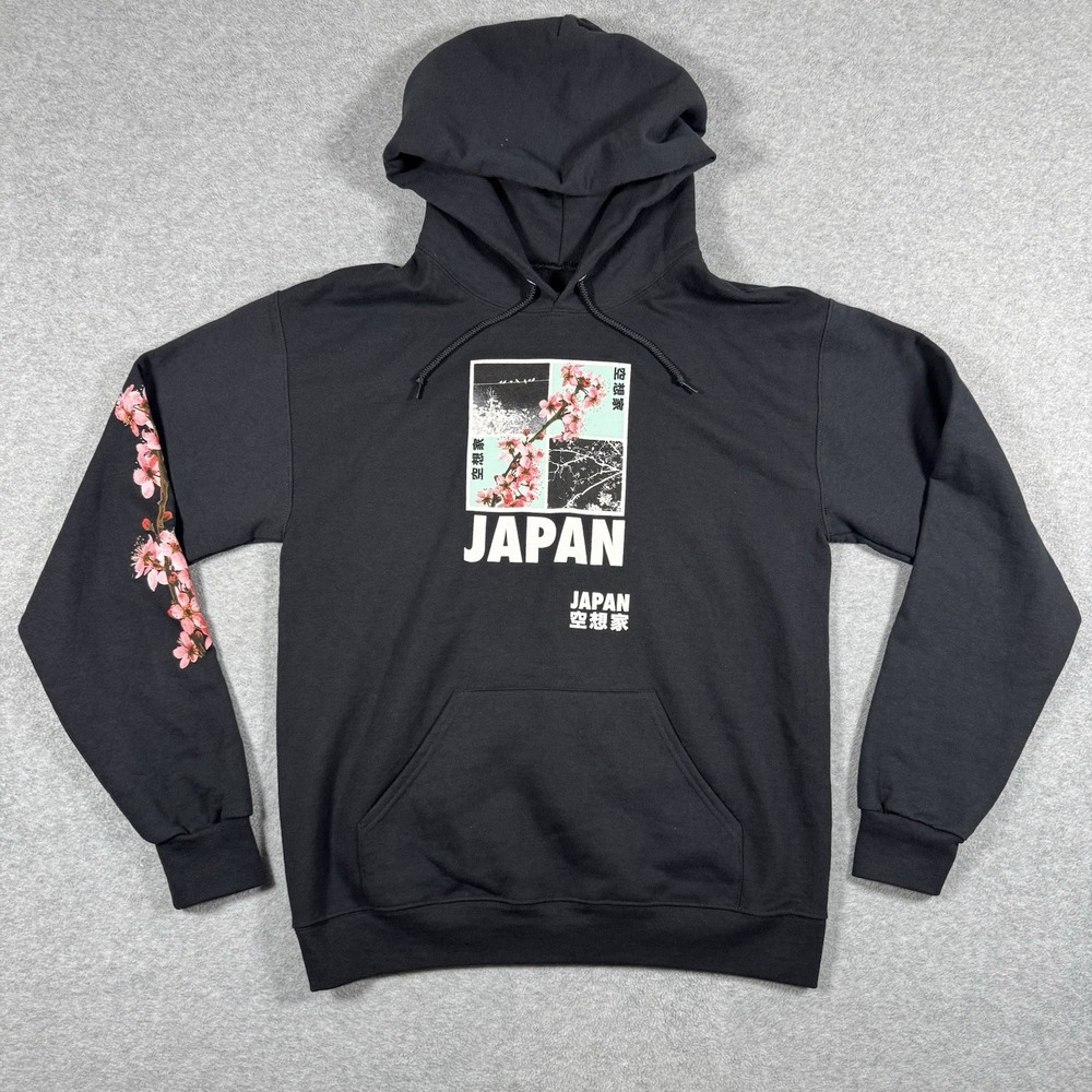 Bowery Supply Co Japan Hoodie M Black Cherry Blossom Graphic Streetwear